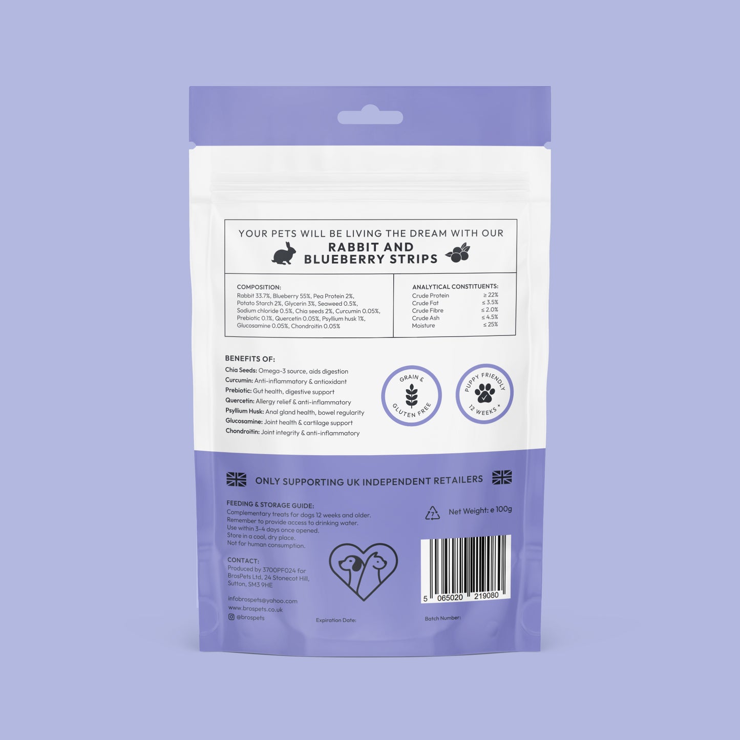 Rabbit & Blueberry Strips